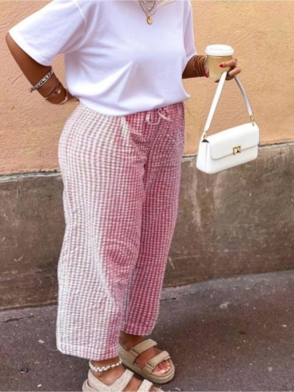 Pink  Wide-Leg Pants Size Large